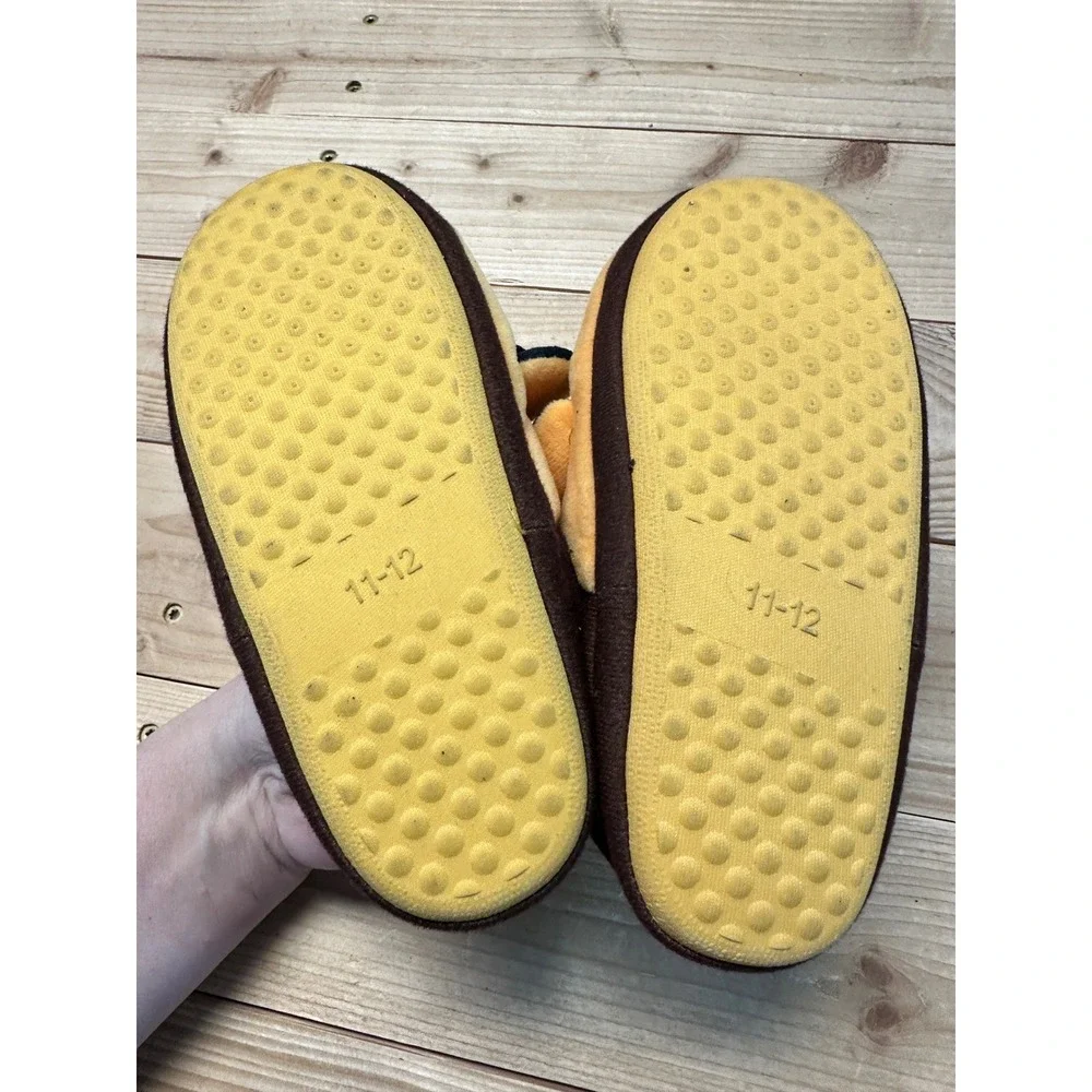 Disney The Lion King Simba Plush Character Slippers Kids Size 11-12 Yellow Brown